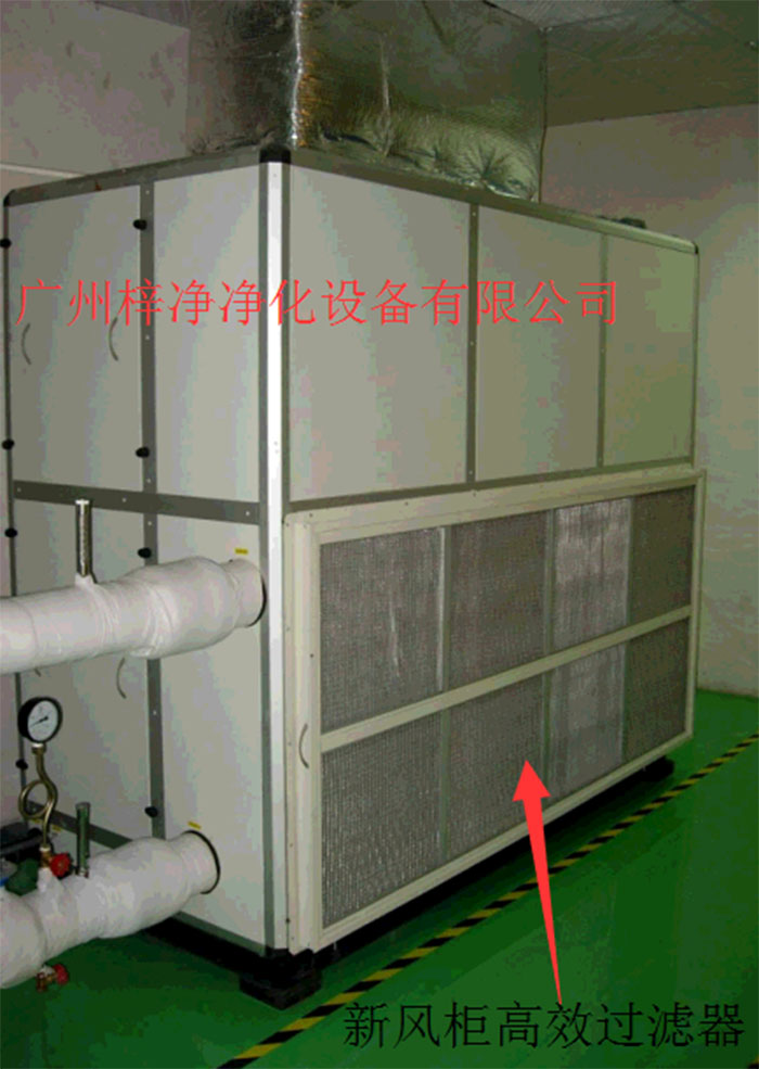 新風(fēng)柜內(nèi)設(shè)置有高效過濾器，中效過濾器，初效過濾器系統(tǒng)